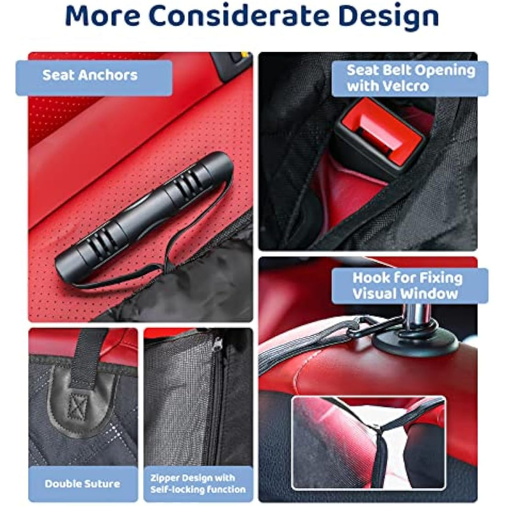 KYG Waterproof Dog Car Seat Cover | Mesh Window Hammock for SUV & Truck