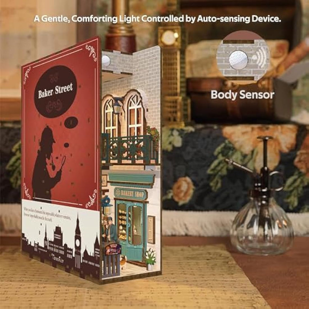 Tonecheer Sherlock Holmes DIY Book Nook Kit – 3D Wooden Miniature House