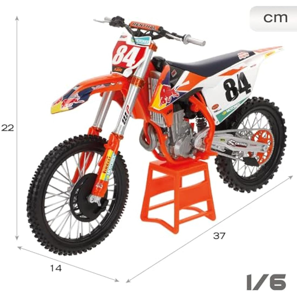 Burago Maisto Red Bull KTM SX450 Diecast Motorcycle Model - 1:6 Scale