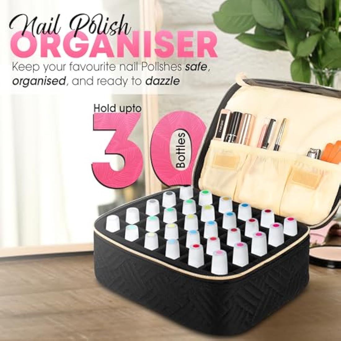 Obsessions by Nyda Nail Polish Organiser Bag - 30 Bottle Travel Case