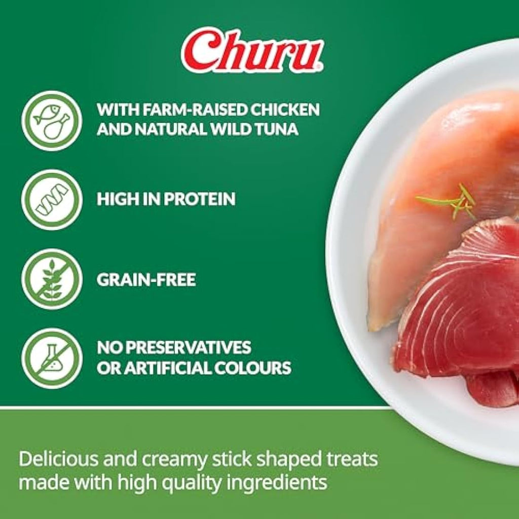 Inaba Churu Bites Dog Treats – Chicken & Tuna Grain-Free 8 Pack