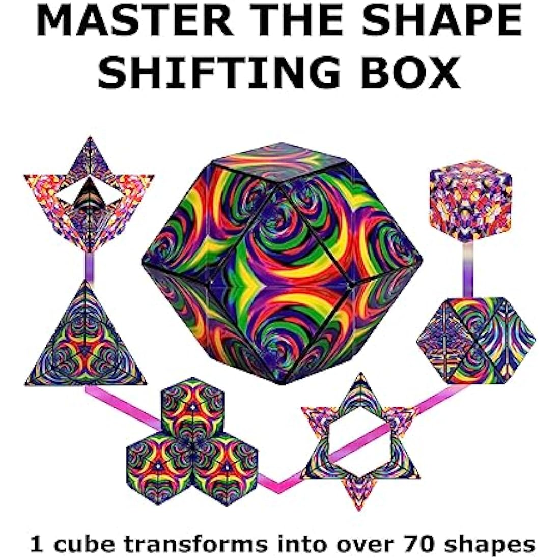Shashibo Shape Shifting Magnetic Fidget Cube - Confetti Artist Series