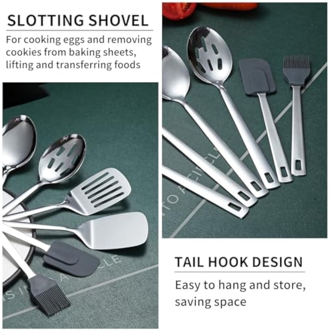 ReaNea 40-Piece Stainless Steel Kitchen Utensils Set with Holder