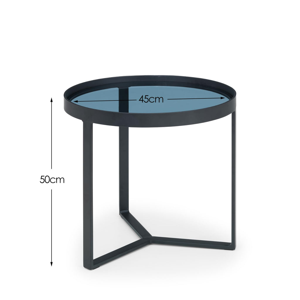 Julian Bowen Loft End Table, Smoked Glass, Black - H45 x W50cm - image 3