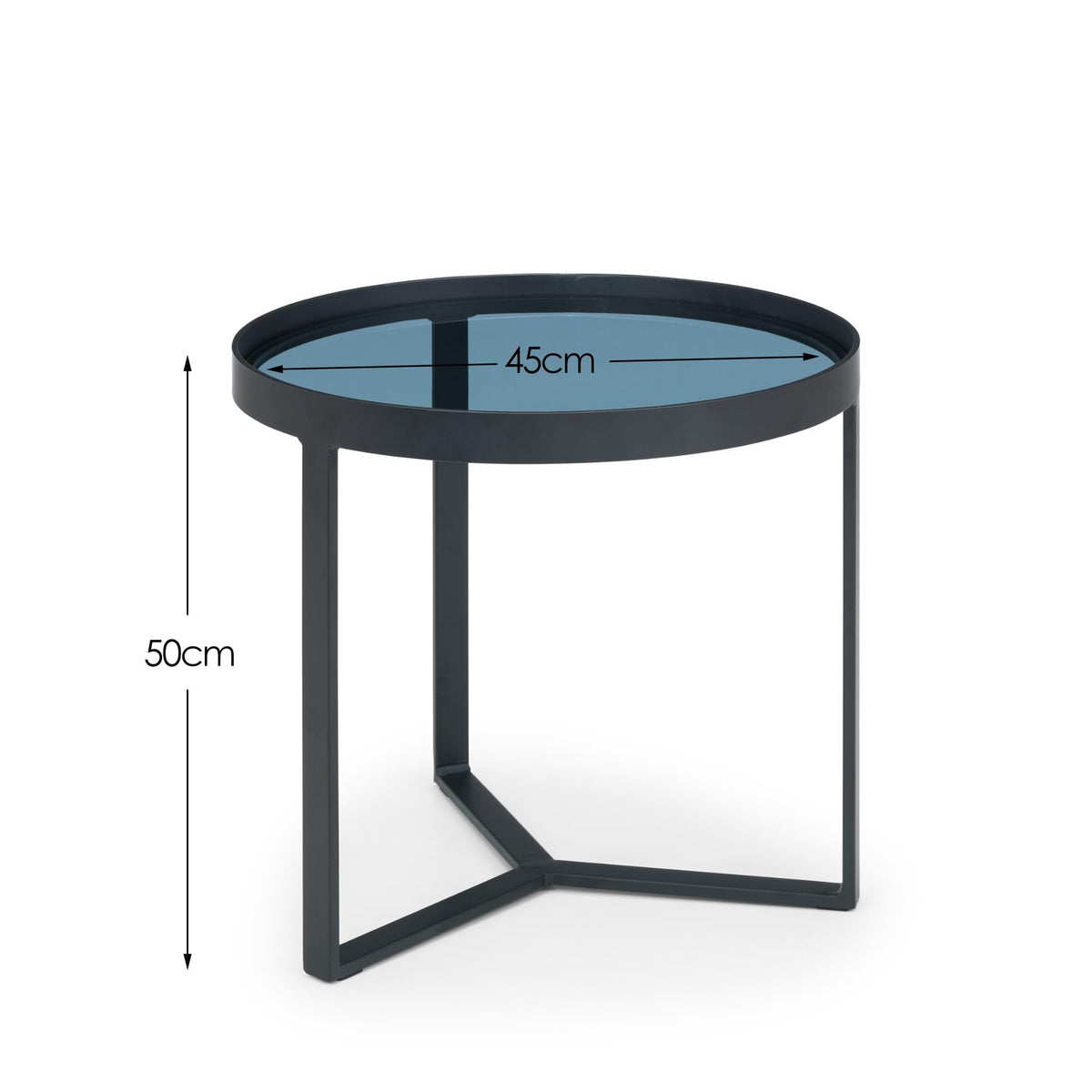 Julian Bowen Loft End Table, Smoked Glass, Black - H45 x W50cm - image 3