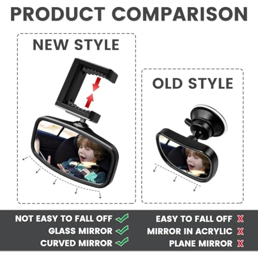Baby Car Mirror | 360° Rotatable Shatterproof Rear View