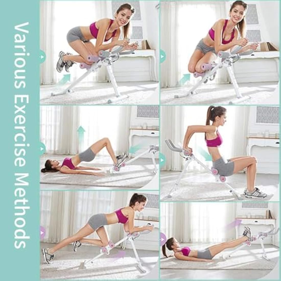 Leikefitness AB9300 Ab Trainer – Foldable Core Workout Machine with LCD
