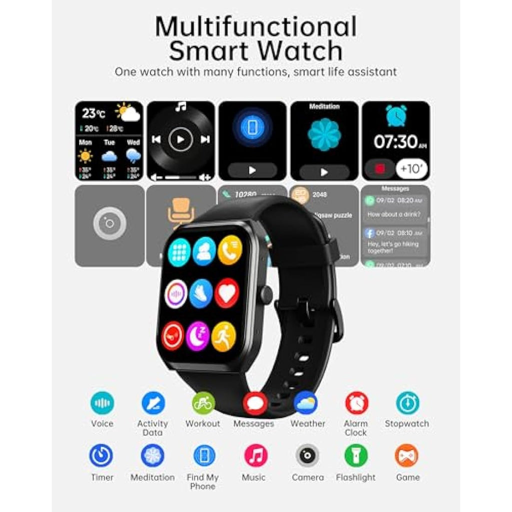 TUYOMA Smart Watch - 1.91" Fitness Tracker with Bluetooth Calling & IP68