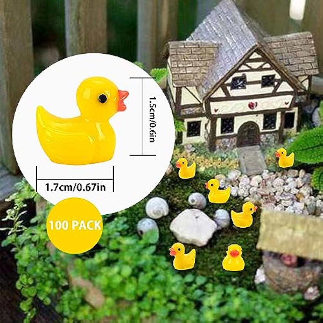 100PCS Mini Resin Ducks - Tiny Realistic Fairy Garden Figurines