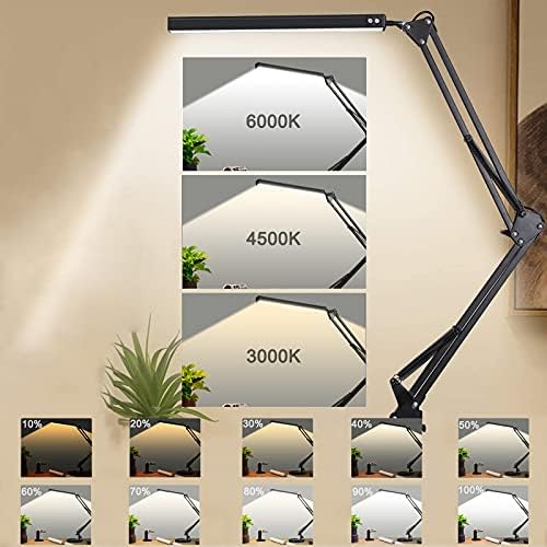 SKYLEO LED Desk Lamp – Swing Arm Clamp Light with 3 Modes & Base