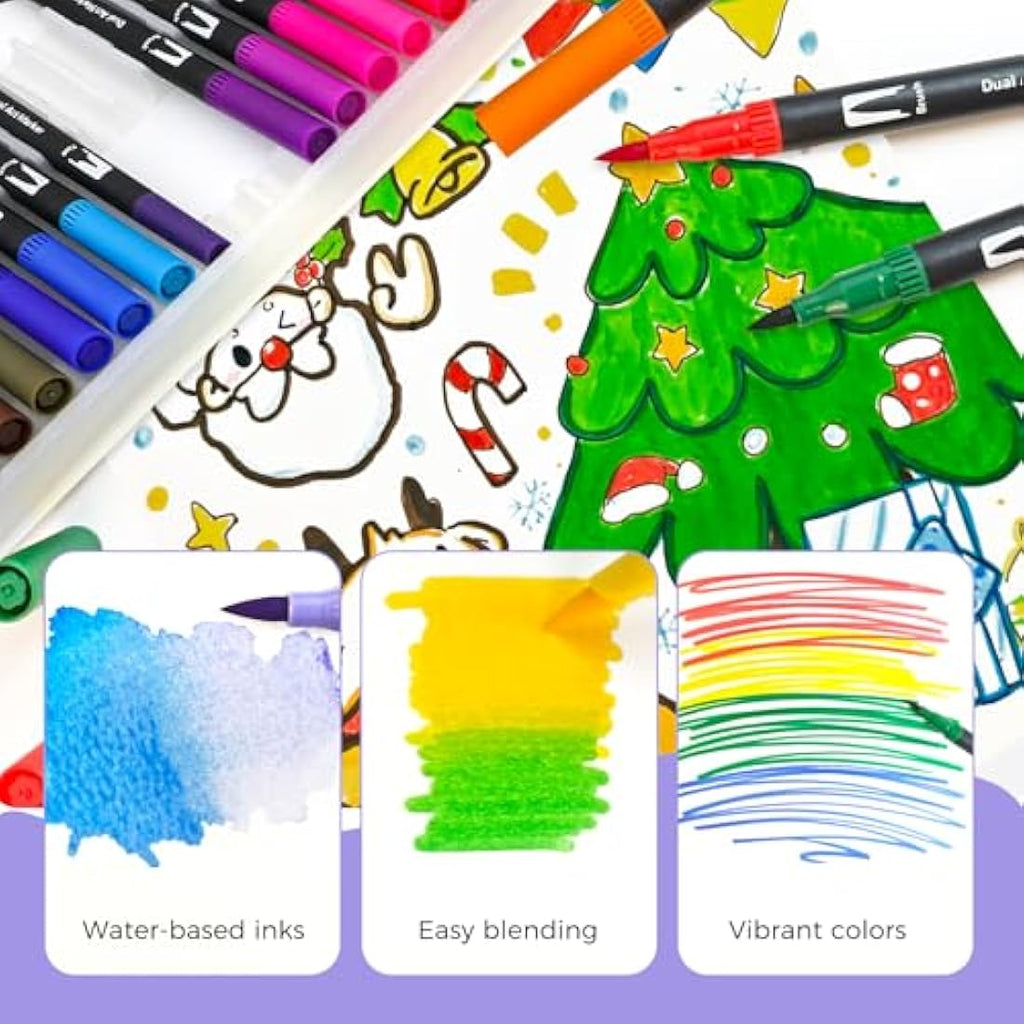 Artecho 72 Dual Tip Brush Pens | Fineliner & Felt Tip Markers for Art