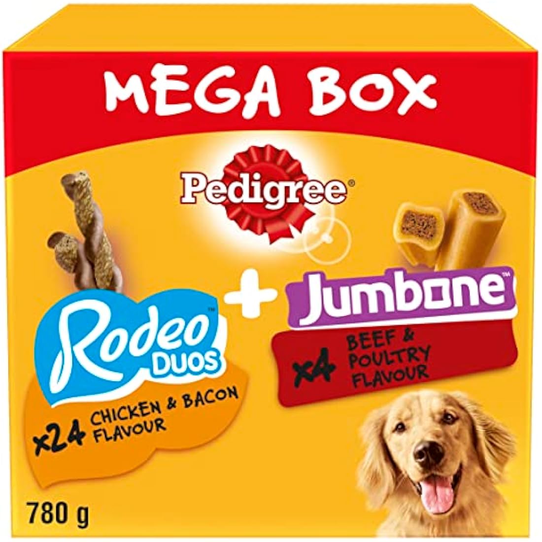 Pedigree Mega Box Dog Treats – Rodeo Duos & Jumbone Mix, 780g