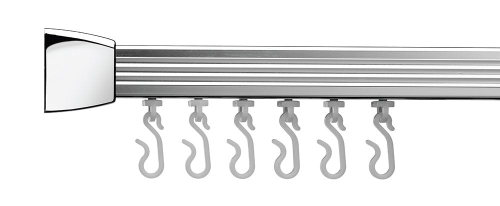 Croydex Slenderline Modular Shower Rail Kit – Chrome Aluminium L/U-Shape