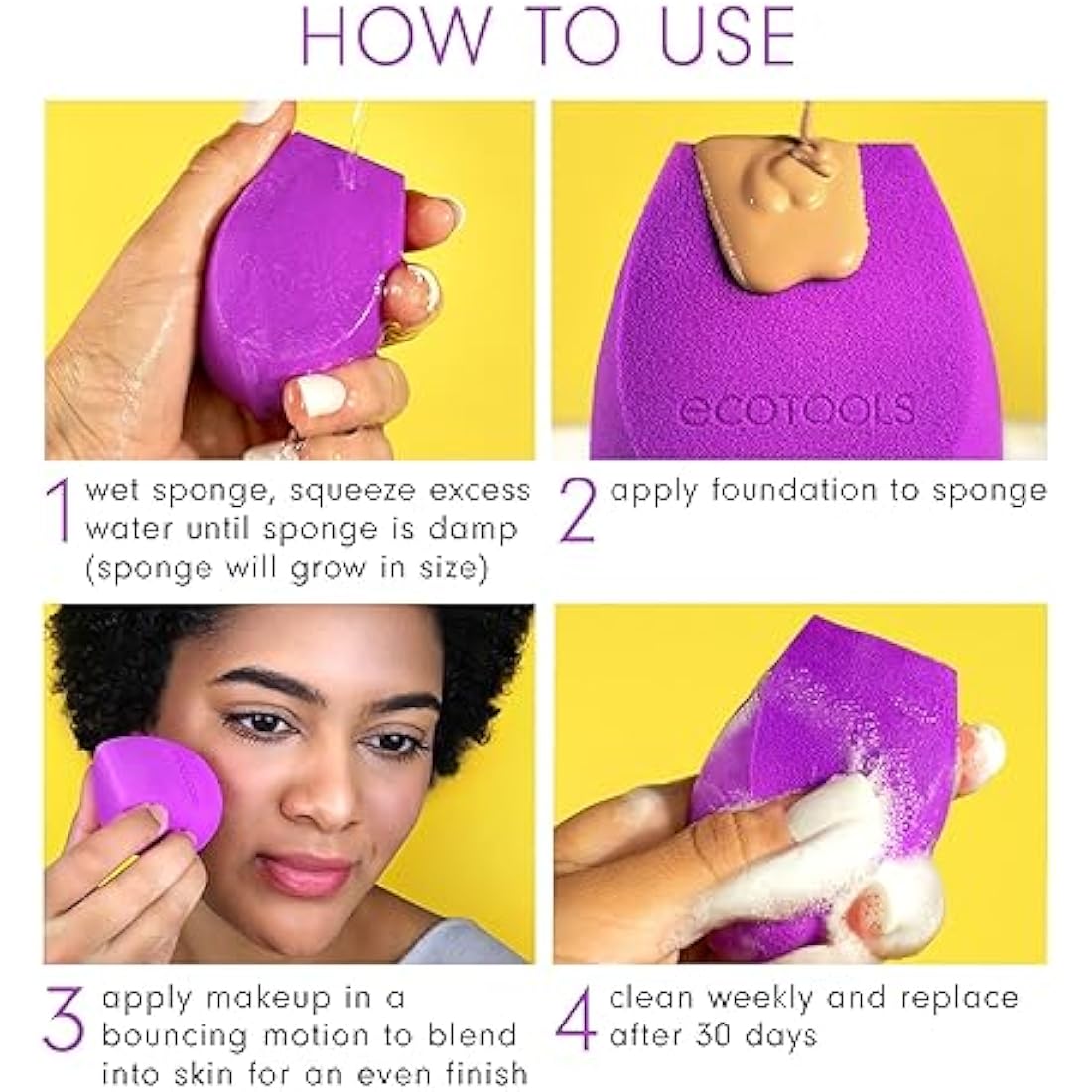 EcoTools Bioblender Compostable Makeup Sponge – Purple Vegan Blender