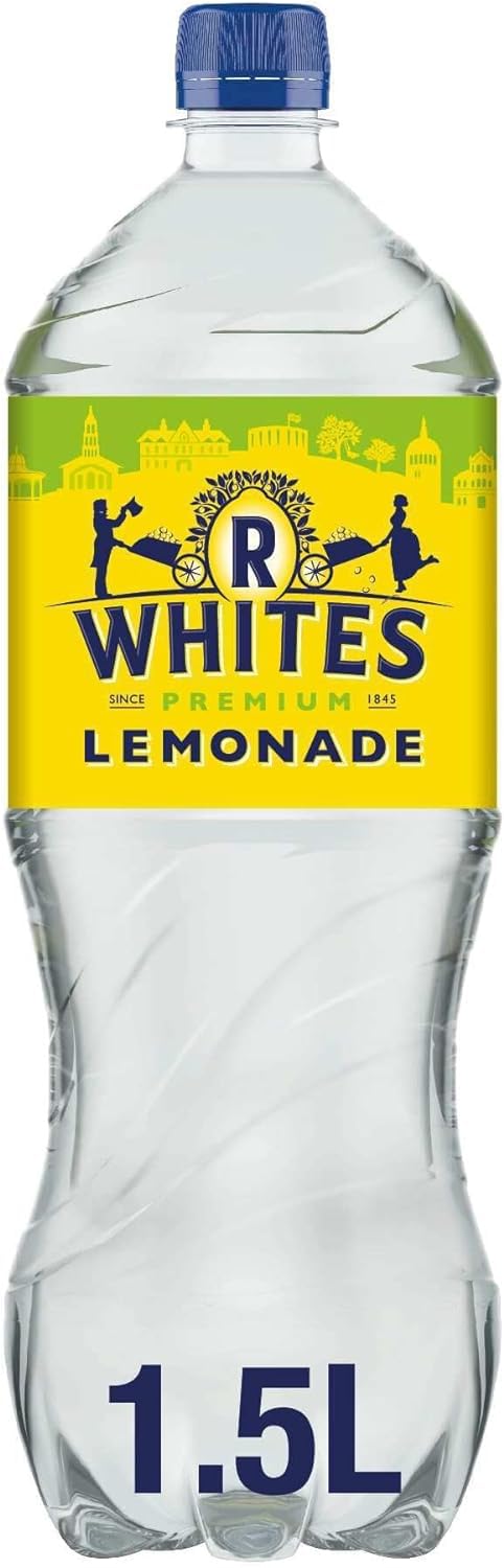R. White's Lemonade – Real Lemon Carbonated Drink, 12 x 1.5L Bulk