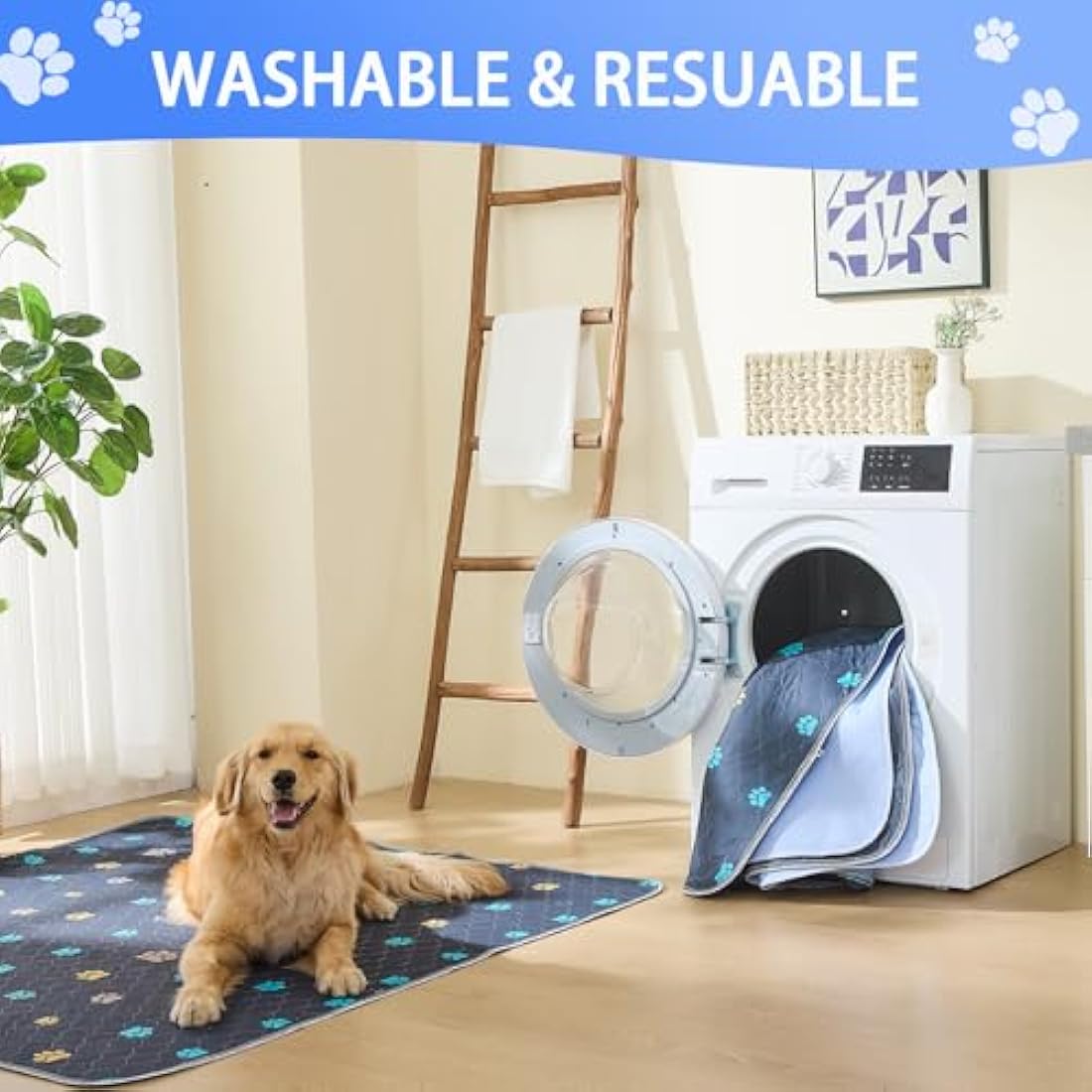 Aitmexcn Washable Dog Pee Pads – 2PK Waterproof Reusable Training Mats