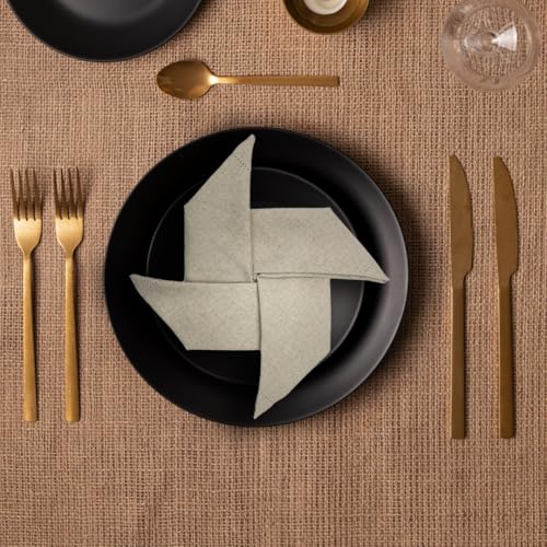 Sweet Needle Pure Linen Napkins - Hemstitch Natural 50x50 CM | Pack of 6
