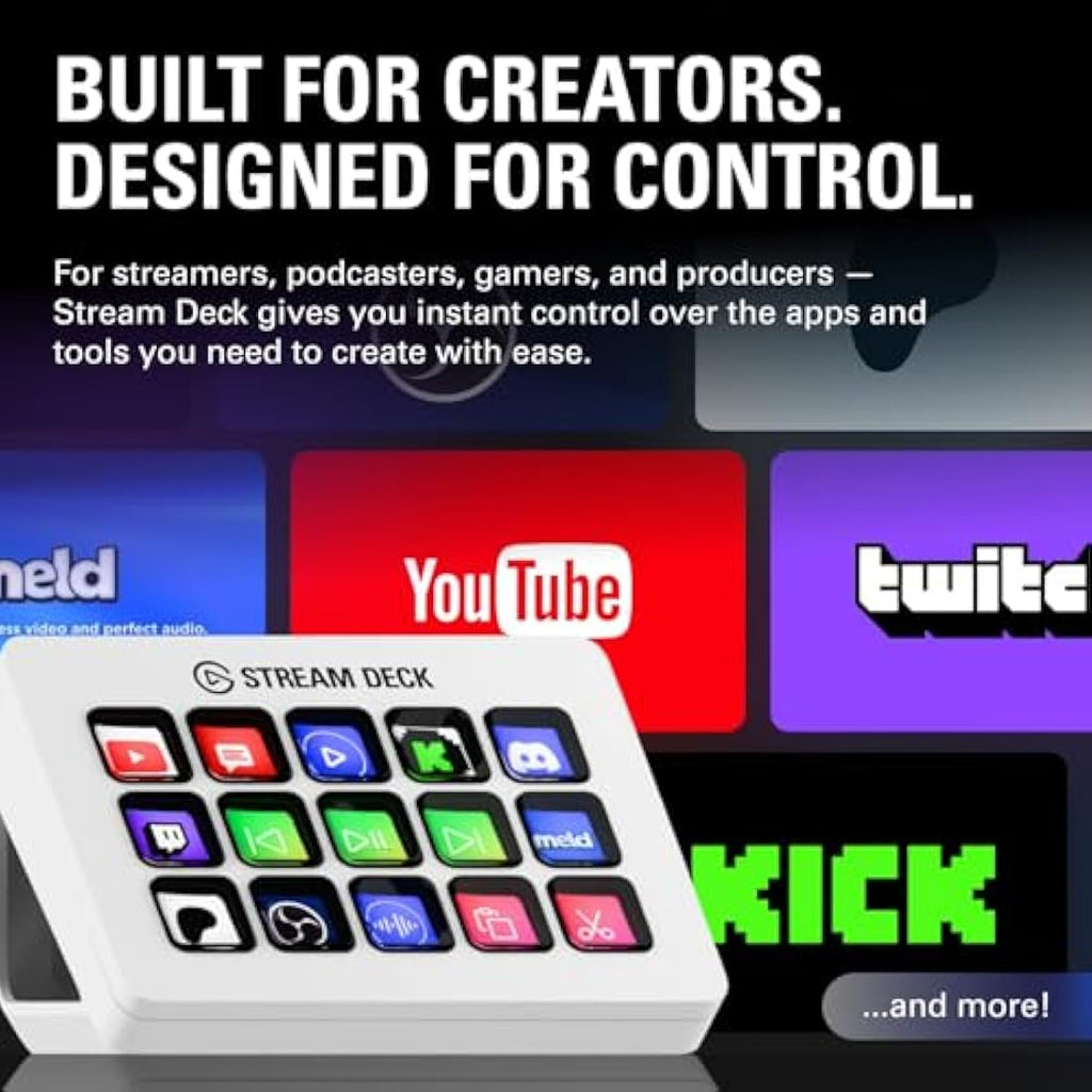 Elgato Stream Deck MK.2 White – 15 Key Studio Controller for PC & Mac