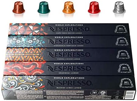 Nespresso World Explorations Lungo Coffee Pods - 50 Capsule Variety Pack