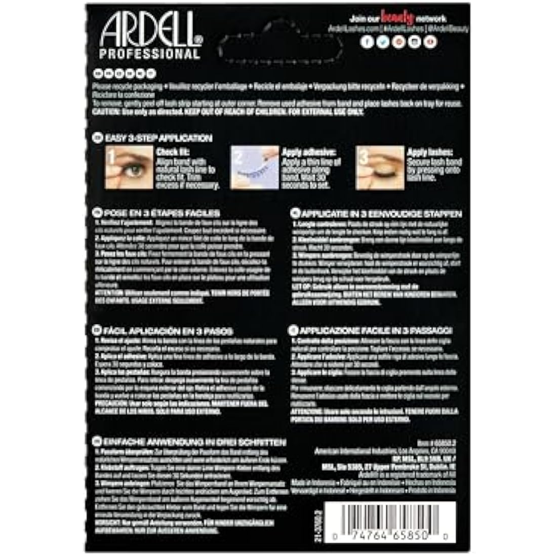 Ardell Wispies False Eyelashes – Medium Volume & Long Length, 6 Pairs