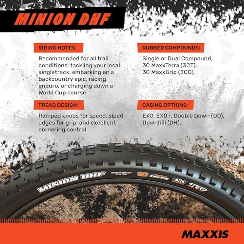 Maxxis Minion DHF 29x2.5 MTB Tire | 3C MaxxTerra EXO TR - 2 Pack