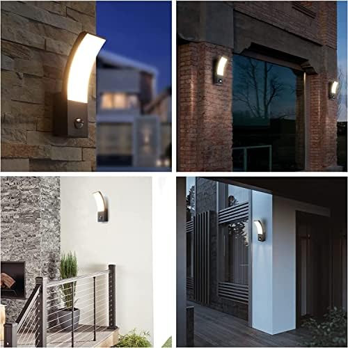 HLFVLITE Outdoor Motion Sensor Wall Light – Black Aluminum LED IP54