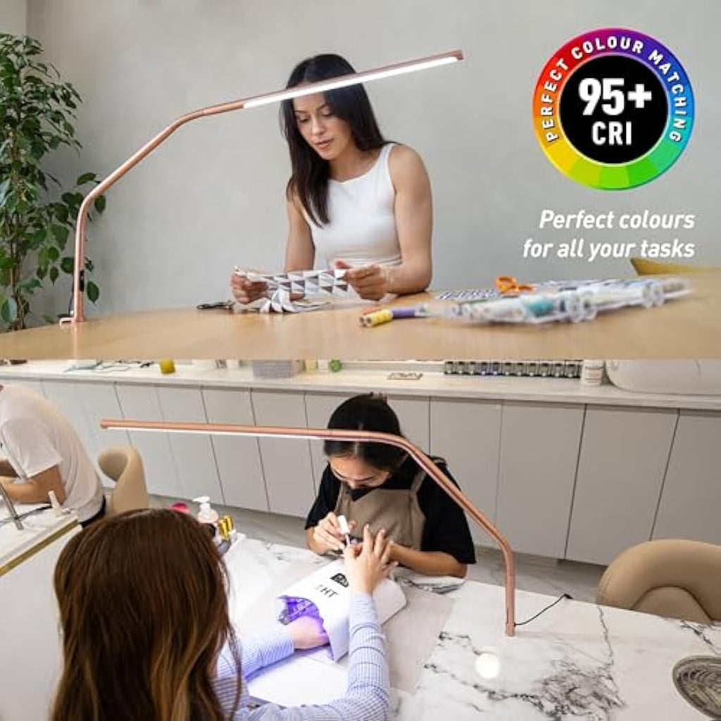 Daylight Slimline 4 LED Table Lamp – Rose Gold Task Light with USB-C