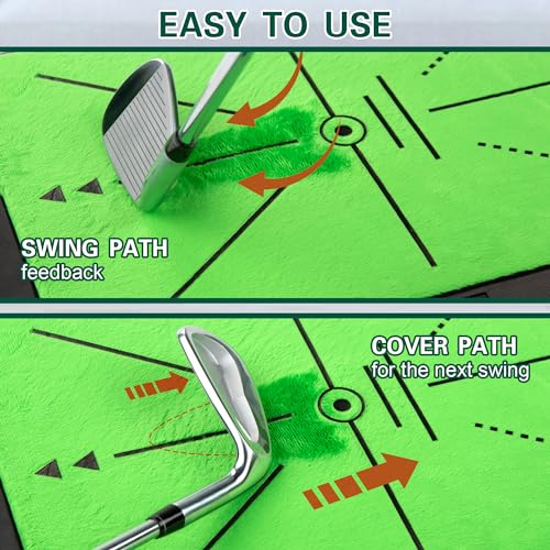 LIBERRWAY Golf Training Mat – Portable Swing Path Analyzer with Replacement