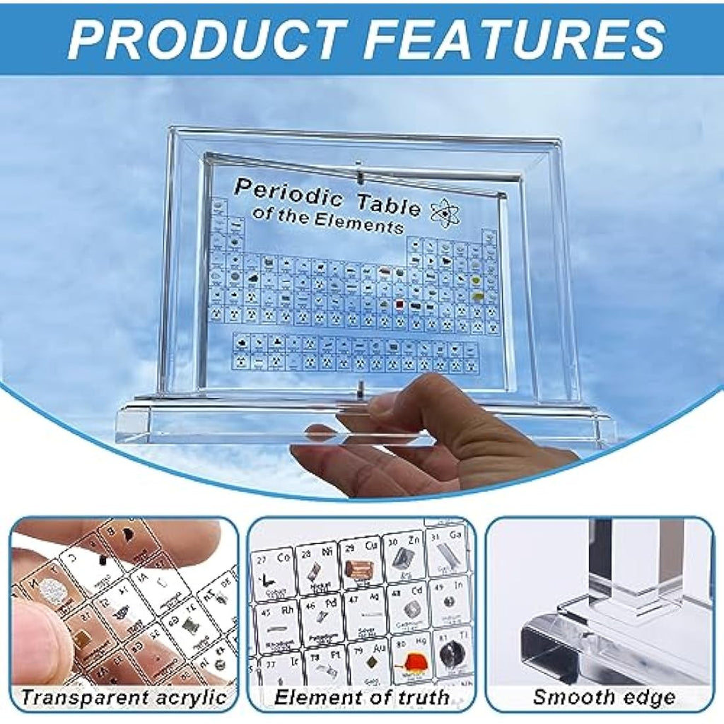 Periodic Table with Real Elements – 360° Rotating Acrylic