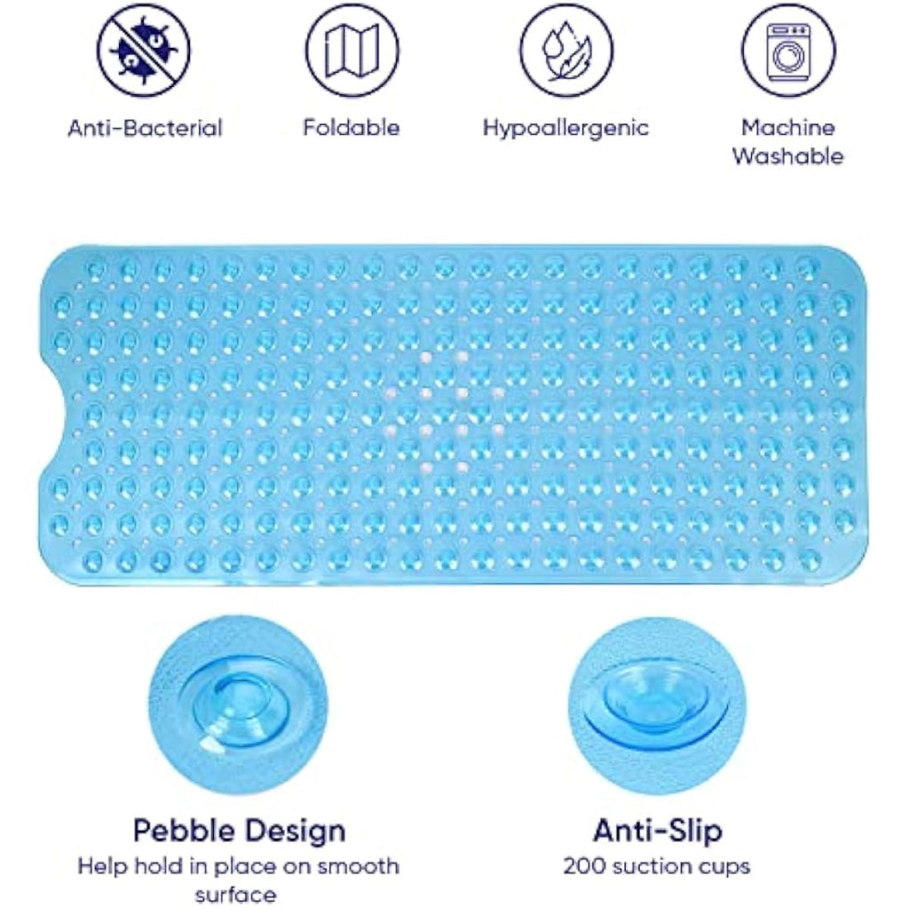 Jolof Store Non-Slip Bath Mat – Anti-Mould PVC Shower Mat with Suction Cups