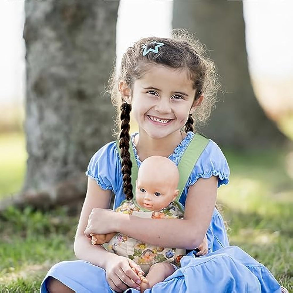 Baby Doll Carrier | Adjustable Cotton Toy Seat - Green
