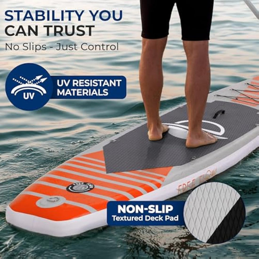 SereneLife Inflatable Stand Up Paddle Board - 10.5ft Non-Slip SUP Kit