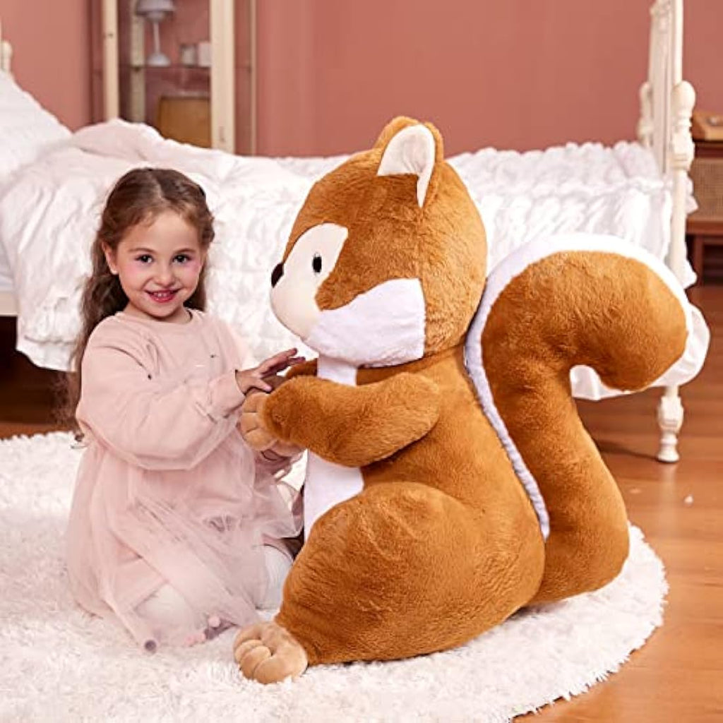 IKASA Giant Squirrel Stuffed Animal – 60cm Large Soft Plush Toy for Kids