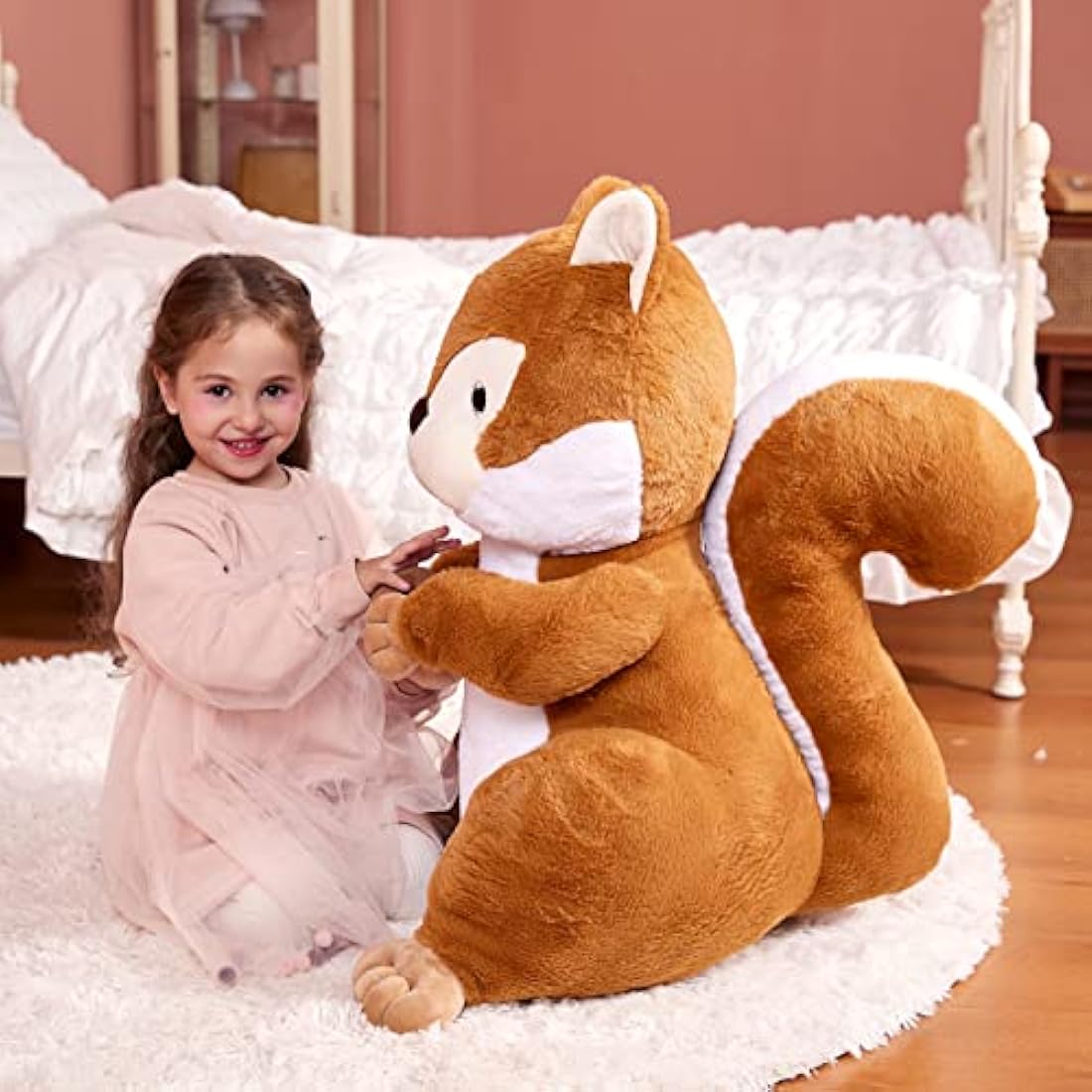 IKASA Giant Squirrel Stuffed Animal – 60cm Large Soft Plush Toy for Kids