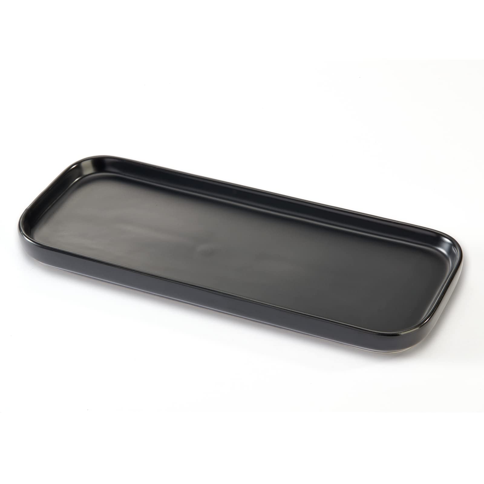 Jolof Store Ceramic Bathroom Tray | Kitchen Sink Organizer - Black