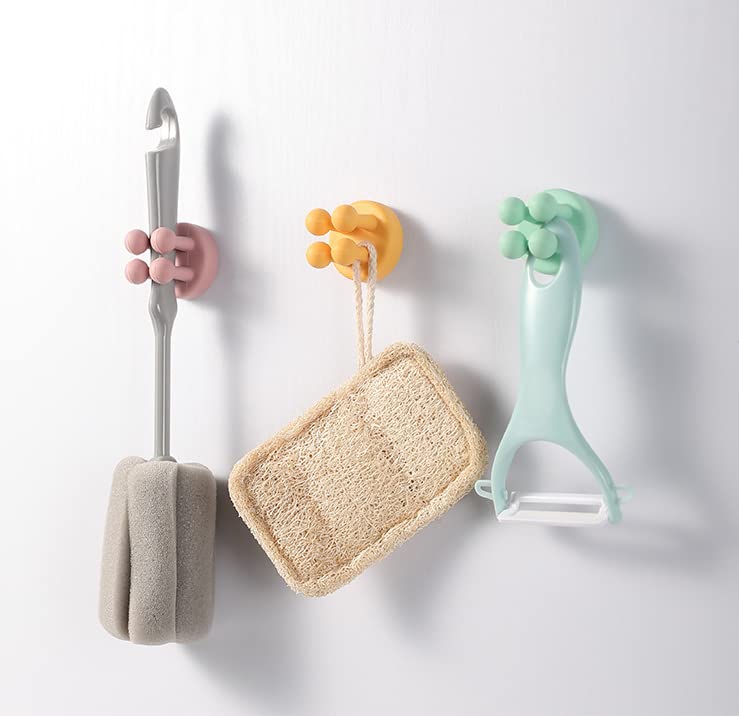 WUBAYI 4 pcs Silicone Toothbrush Holder Multi-Function Hook Waterproof self Adhesive Single Toothbrush Hook Plug Holder for Wall for Hanging Bathroom - image 5
