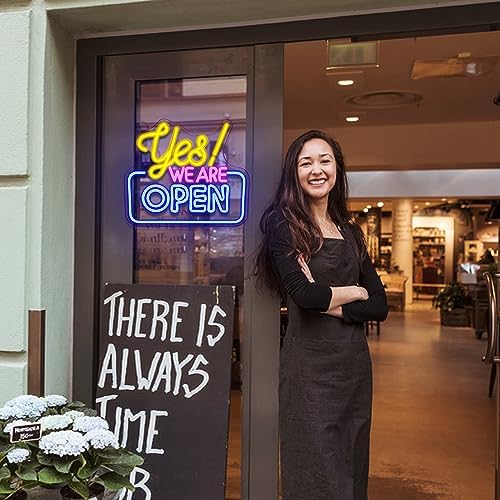 Jolof Store Yes! WE ARE OPEN Neon Sign – LED Wall Decor for Bars & Shops