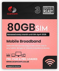 Three 80GB 5G Data SIM – Preloaded Monthly Until 2028 –