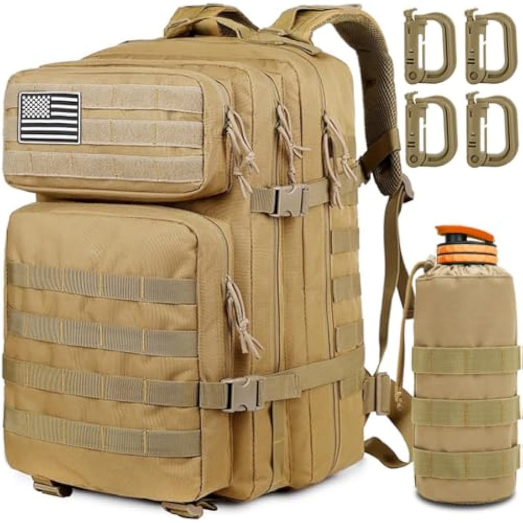 MUCHER 45L Military Tactical Backpack | Molle Survival Rucksack with Bottle Holder