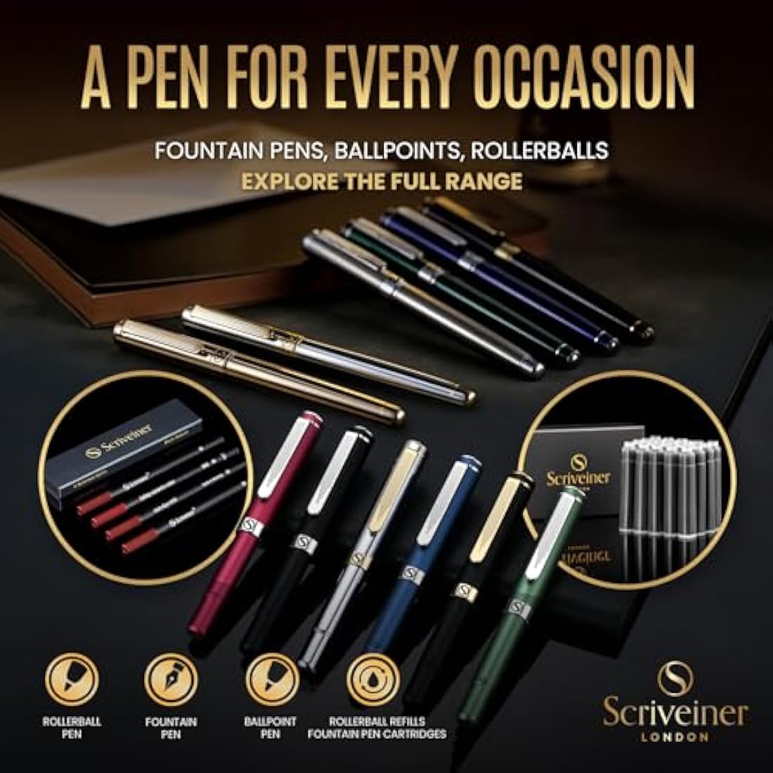 Gold Rollerball Pen – Luxury Real Gold Plated Writing Set