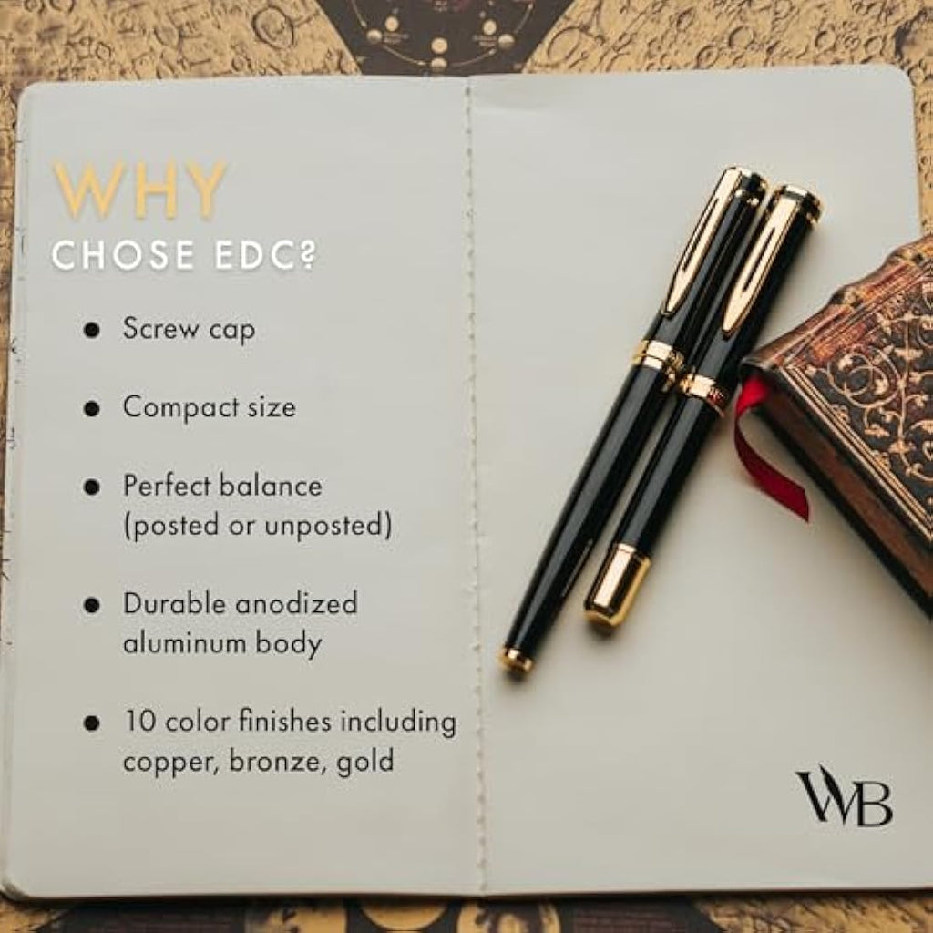 Wordsworth and Black Luxury Mini EDC Fountain Pen - Gold Finish Pocket Pen