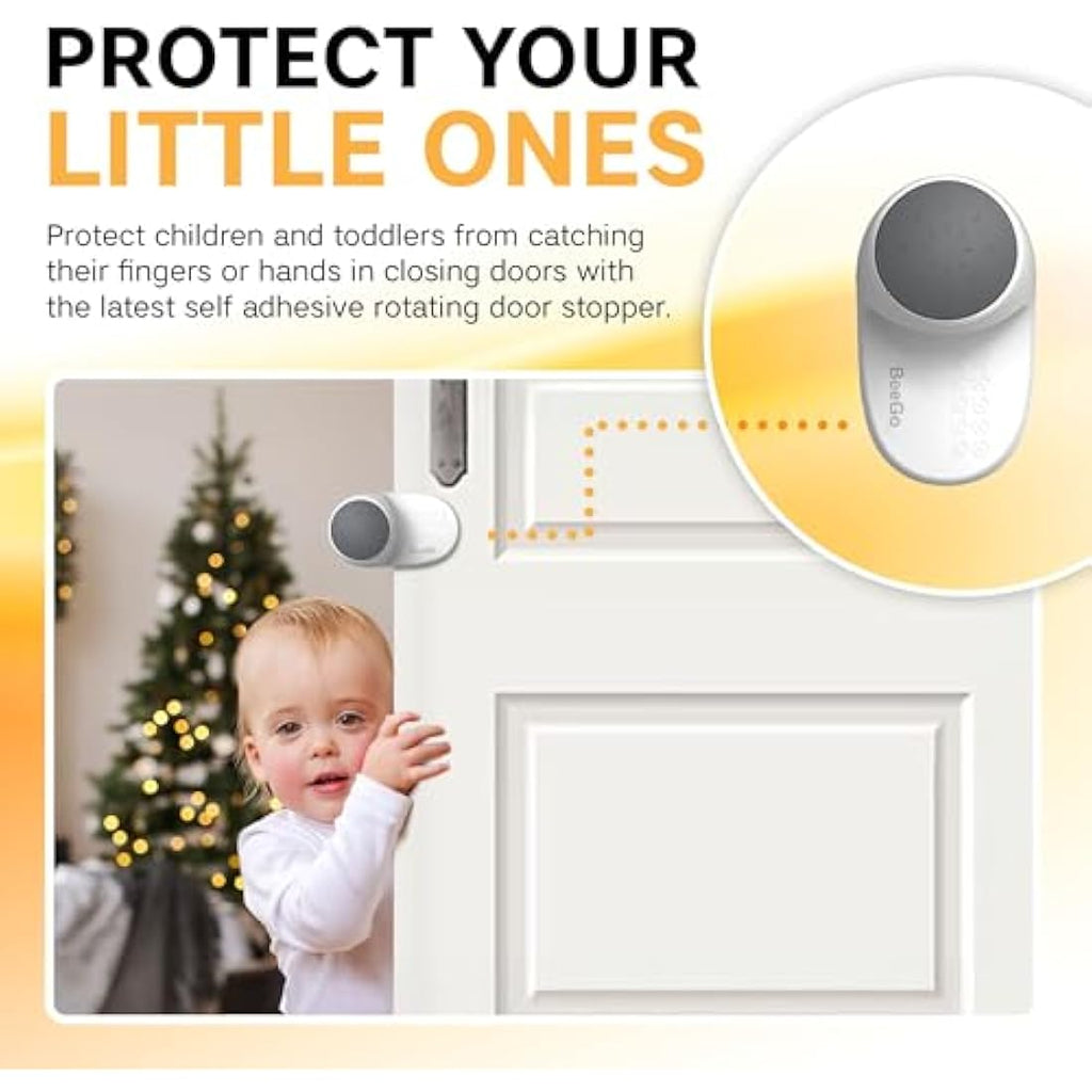 BeeGo Baby Door Safety Stoppers – Finger Guards & Anti-Slam Locks (2 Pack)