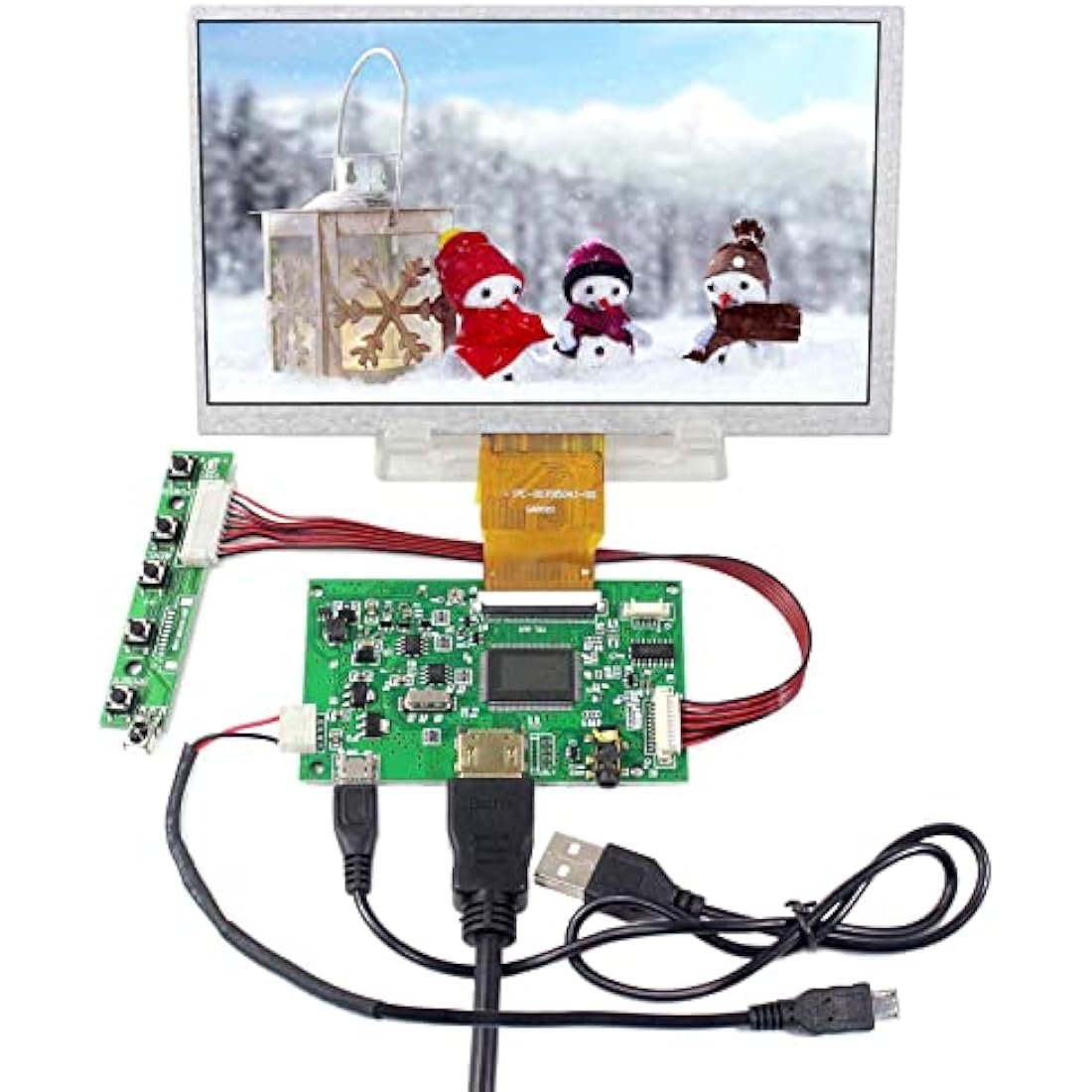 VSDISPLAY 7 inch 1024x600 IPS LCD Screen with Controller Board Kit