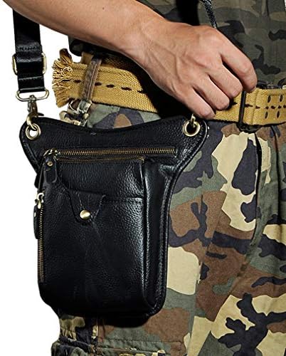 Leather Drop Leg Bag – Motorcycle Thigh Waist Fanny Pack