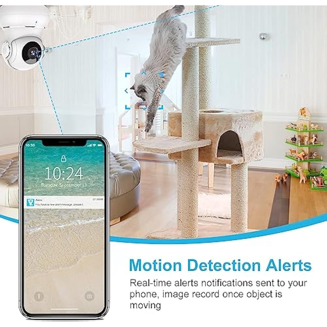 Litokam 2K Indoor Security Camera – 360° Pan/Tilt WiFi Baby Monitor, 2-Pack