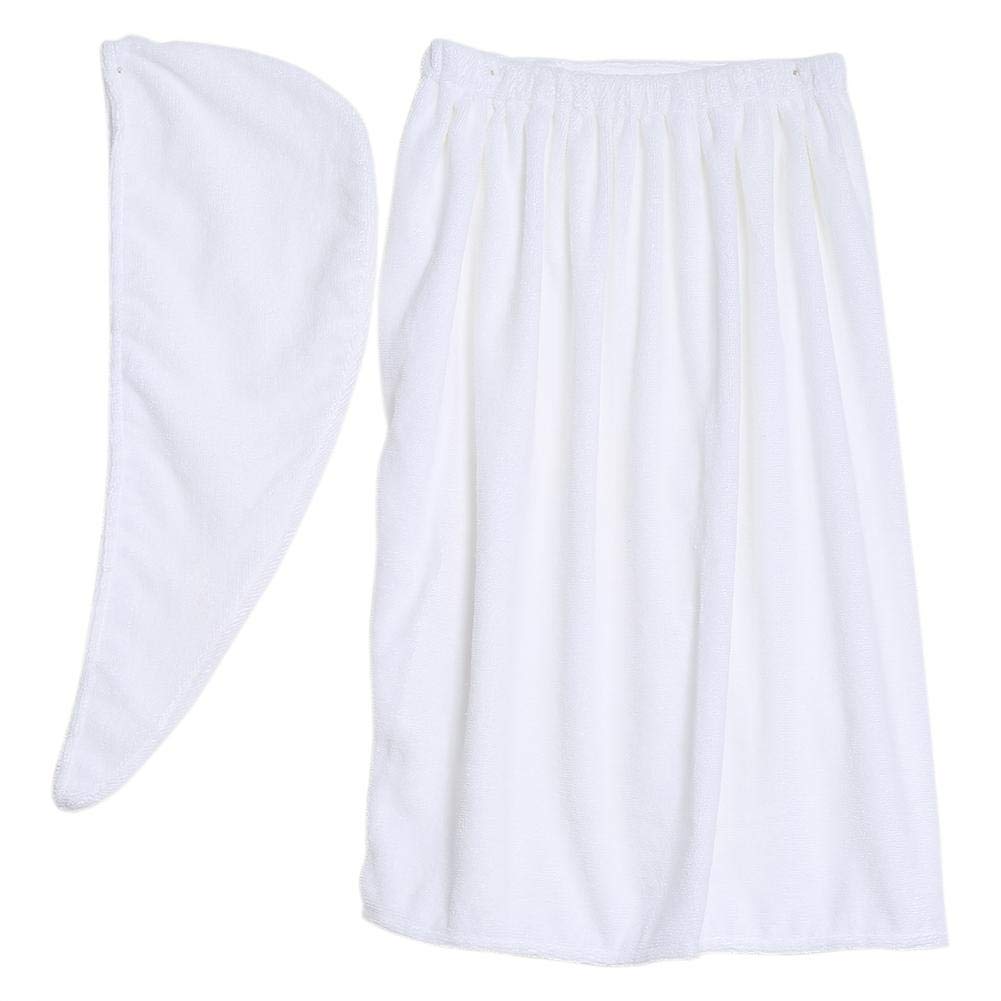 Dioche Women's Microfiber Bath Wrap Towel and Hair Drying Cap Set