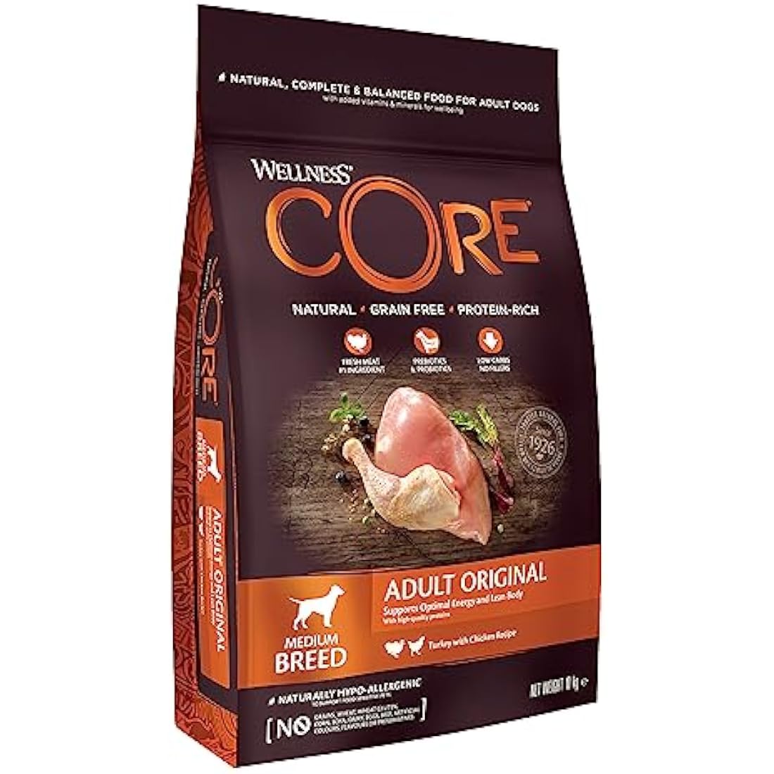 Wellness CORE Grain-Free Adult Dog Food - Chicken & Turkey - 10kg