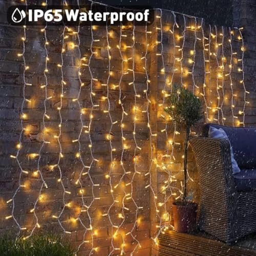 Dekofun 2-Pack 600 LED Curtain Fairy Lights | 6m x 3m Waterproof String