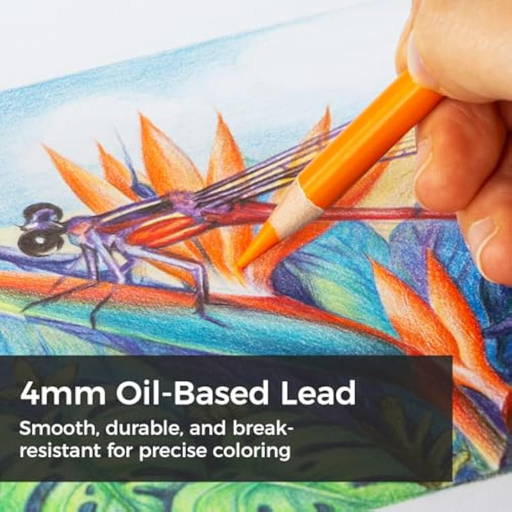 Ohuhu 72 Colouring Pencils | Oil-Based Soft Core Professional Set