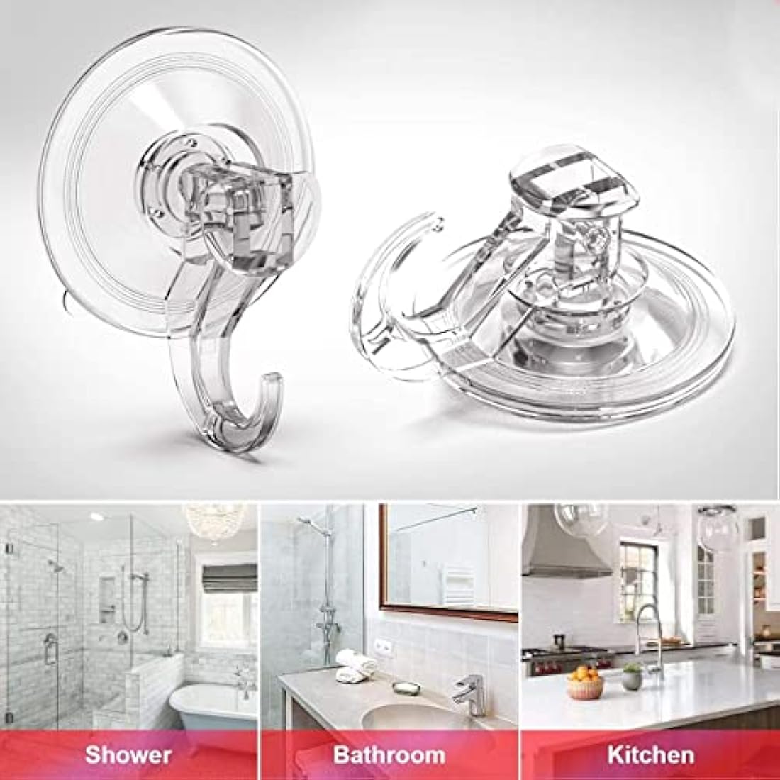 Elegear Heavy Duty Suction Hooks | Reusable Vacuum Sucker for Shower, 2 Pack